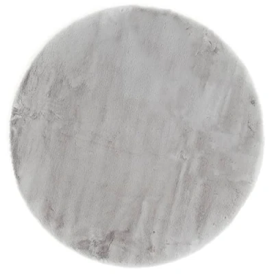 Image of LUXOR living Coste Cosy High Pile Faux Fur Rug in Sheepskin Look 120 cm Round Grey