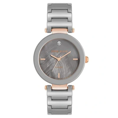 Image of Anne Klein Women&#039;s Genuine Diamond Dial Ceramic Bracelet Watch,Taupe/Rose Gold