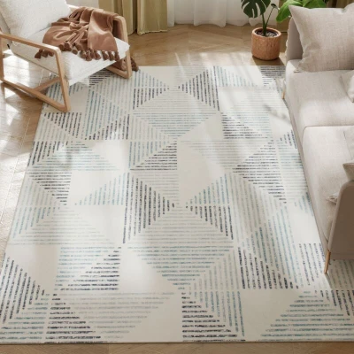 Image of HOMCOM Non Slip Large Rug for Living Room 230 x 160 cm, Multi Coloured