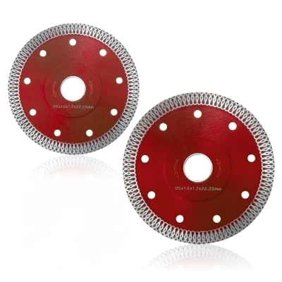 Image of Tile Cutting Discs Super Thin 1mm Diamond Saw Blade，115/125mm Disc for Angle Grinders Ceramic Porcelain Granite Metal Cutting(red)