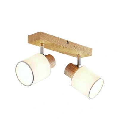 Image of Lindby downlight Wanessa, 2 bulb, wood, white, E14