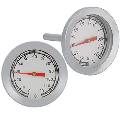 Image of Commercial Products Stainless Steel Instant Read Oven/Grill/Smoker Monitoring Thermometer 2.2 Inch 0 120¡æ Barbecue Temperature Gauge for BBQ Heat Indicator Meat Cooking