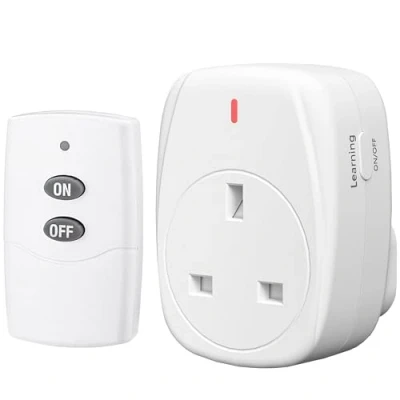 Image of 13A/3120W Remote Control Plug Sockets,HBN Wireless Switch Sockets for Household Appliances,Wireless Light with 30m/100ft Operating Range,1Pack and 1