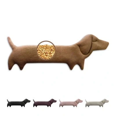 Image of LESCHI Wheat Bag Microwavable (52x20cm), 100% Organic Cotton and Wheat, Dog Brown, Microwave Pillow, Unscented, Snug Grain Pillow Ideal for Tension in Back, Neck Shoulders