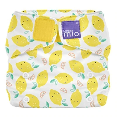 Image of Bambino Mio, Miosolo Classic All in One Reusable Nappy, Eco Chemical Free Nappy (Lemon Drop, Size)