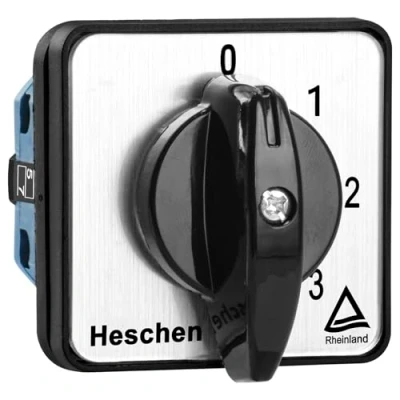 Image of Heschen Universal Rotary Cam Selector Changeover Switch, SZW26 20/0 4.2, 660V 20A, 5 Position, 2 Phase, 8 Terminals, CE