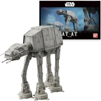 Image of Revell (Bandai original) 01205 Star Wars AT (All Terrain Armored Transport) 1:144 Scale Unbuilt/Pre coloured/Clip Together (Non Glue) Articulated Plastic Model Kit with Display Base