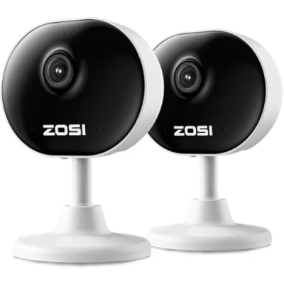Image of ZOSI WiFi Indoor Camera,1080P Home Security Baby Monitor/Pet Camera with App, 2 Way Audio, Day and Night Video, Alexa enabled, Human/Motion Detection, 2x CCTV Dome