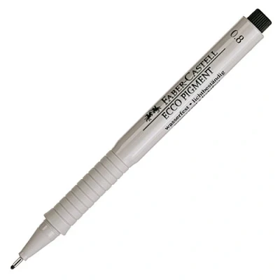 Image of Faber Castell Ecco Pigment Fibre Tip Pen, 0.8mm, Black