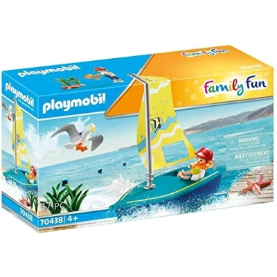 Image of Playmobil 70438 Family Fun Beach Hotel Sailboat, for Children Ages 4+, Imaginative Role Play, PlaySets Suitable 4+