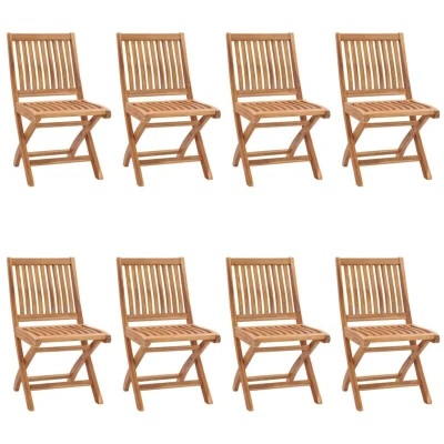 Image of vidaXL Folding Garden Chairs 8 pcs Solid Teak Wood
