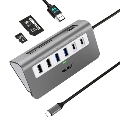 Image of USB C Hub Multiport Adapter 9 in 1 Docking Station 3 .0 with 4K HDMI,USB 3.1/2.0,100W PD,SD/TF Compatible Thunderbolt Port Laptops,MacBook Pro/Air,HP,Dall,iPad and More