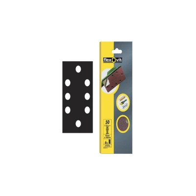 Image of Flexovit Velcro Backed Orbital Sheets 93mm x 185mm 8 Hole Non Aligned Med (6pk)