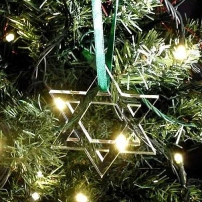 Image of Clear Star of David Christmas Tree Decoration Pack Ten
