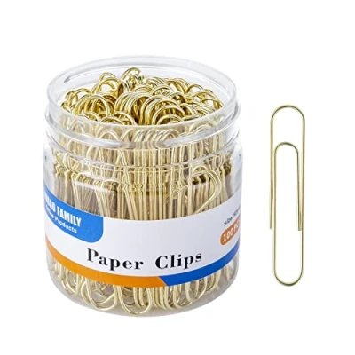 Image of Large Paper Clips, Gold 2 Inch Clip, 100 pcs Jumbo Paperclips (Jumbo, Gold)