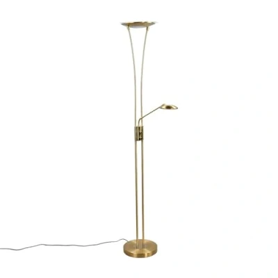 Image of Lindby LED uplighter Eda, height 180 cm, brass, dimmable