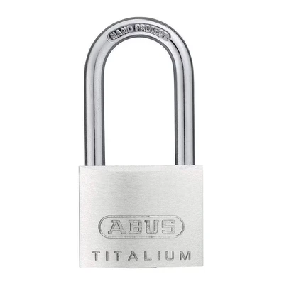 Image of ABUS Titalium 64TI/40HB40 padlock with high shackle basement lock body made of special aluminium hardened steel security level 5