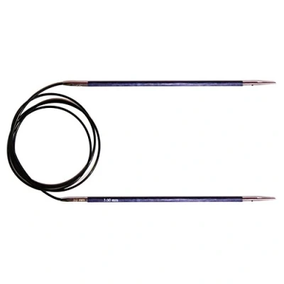 Image of KnitPro KP29111 Royale: Knitting Pins: Circular: Fixed: 100cm x 3.00mm, Birchwood, brass, Multi Colour