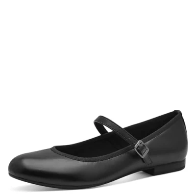Image of MARCO TOZZI Women&#039;s Ballerina Soft Feel Me Footbed Vegan 2 24226 42 Ballet Flat, Black, 7.5 UK