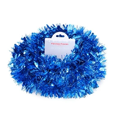 Image of Christmas Concepts® 2 Metre Chunky/Fine Tinsel Decoration (Blue)