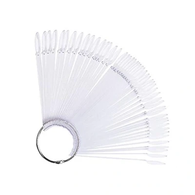 Image of Nail Display Card,50Pcs Fan Shaped Round Head Polish Palettes Color Card Practice Tools Sticks Art Stiletto Swatches(02)