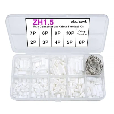 Image of ZH 1.5MM Connectors and Crimp Terminal kit Compatible with JST 1.5 Connector 2/3/4/5/6/7/8/9/10 Pin Housing