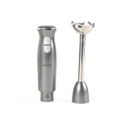 Image of Salter EK4248GUNMETAL Cosmos Hand Blender Electric Stick with 2 Speeds, Handheld Food Processor Detachable Stainless Steel Rod and Blades, Ideal for Soups, Smoothies &amp; Sauces, 400 W