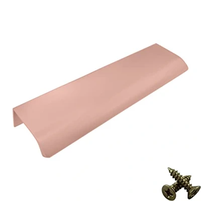 Image of M4TEC Bar Kitchen Cabinet Door Handles Cupboards Drawers Bedroom Furniture Concealed Finger Edge Pull Handle Rose Gold. VD3 Series: 64 mm