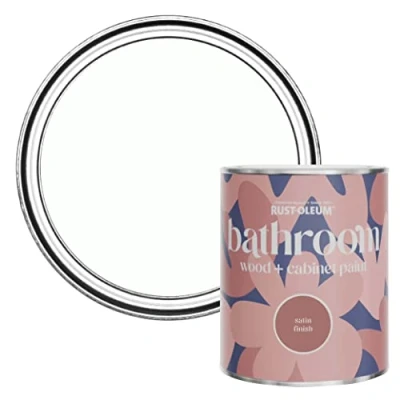 Image of Rust Oleum White Moisture Resistant Bathroom Wood and Cabinet Paint in Satin Finish Chalk 750ml