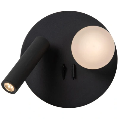 Image of Lucide MATIZ Bedside lamp LED 1x3,7W 3000K With USB charging point Black