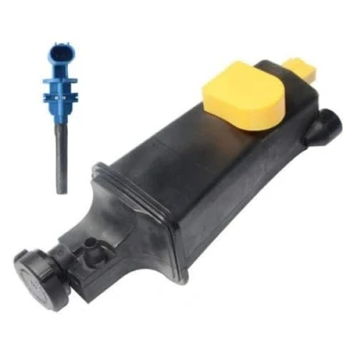 Image of Frankberg Radiator Coolant Expansion Tank with Cap and Sensor Compatible 3 Series E46 316 330 1.6L 3.0L 1997 2007 X3 E83 2.0L 2004 2011 X5 E53 SUV 2000 2006 Replace# 17117573781
