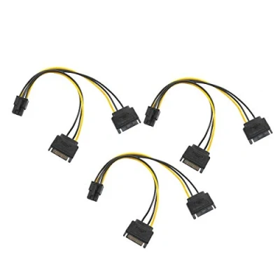 Image of baolongking 6 Pin PCIe to Dual SATA Power Cable /2X 10cm (Pack of 2)