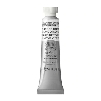 Image of Winsor &amp; Newton 102644 Tube Professional Water Colour, Titanium White Opaque, 5 ml