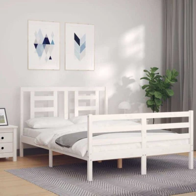 Image of vidaXL Bed Frame without Mattress White 120x200 cm Solid Wood Pine