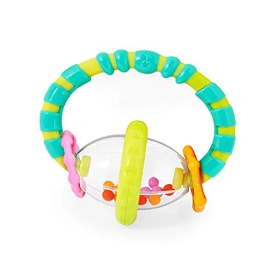 Image of Bright Starts Grab and Spin Baby Rattle BPA Free Teether Toy, Ages 3 Months +