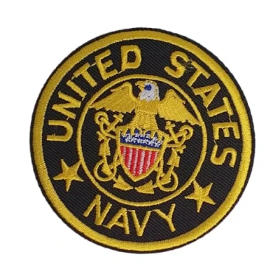 Image of Fat catz copy United States of America U.S. Navy Eagle Logo Embroidered Patch Badge Iron or Sew on 8cm Diameter