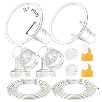 Image of Maymom MyFit Pump Parts Compatible with Medela PersonalFit Breast Pump, in Style Advanced, Lactina, Symphony, Incl Large Flange (27mm) Base Connector Valve Membrane Tube