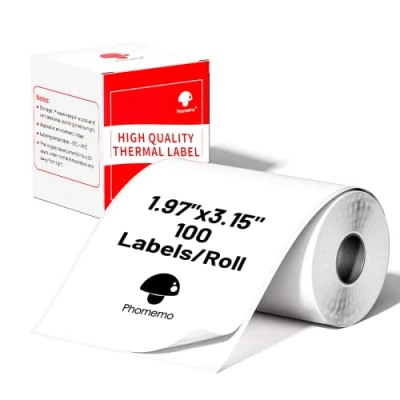 Image of Phomemo M110 M120 M200 M220 M221 Thermal Label, self Adhesive 50mm*80mm, Label Printer Labels, Suitable for Office, Home, School, Mark, Date. Labels/roll (100 White Label)