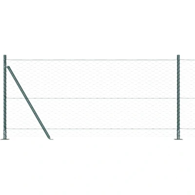 Image of vidaXL Hexagon Fence Green 0.8x100 m Steel
