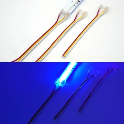 Image of Boarda RGB Smart IC COB LED Strip Connectors,3 Pin 12mm Connector +Cable,10Pcs to Wire for 2mm RGBIC Lights (3P IC, One Connector+Cable)