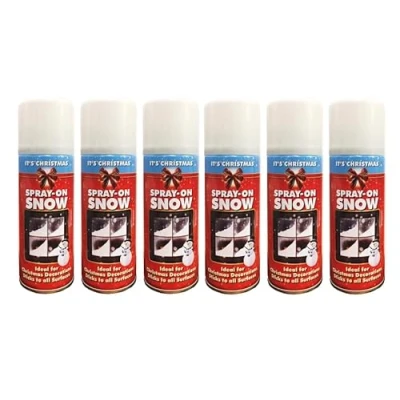 Image of SKYTE® 6 Cans Snow Spray Artificial for Christmas Trees, Windows, Wreaths, Glasses, Parties 200ml Unleash Winter Magic In Any Season Xmas Window Flake Decoration Plant Stencils