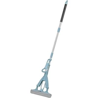 Image of AMOS Super Mop with 1 PVA Absorbent Sponge Heads, Telescopic Handle Floor for Hardwood Laminated Floor, Kitchen, Bathroom Home Cleaning Tools