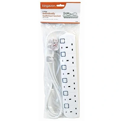 Image of 6 Way Individually Switched Extension Lead with 2m Cable By Kingavon