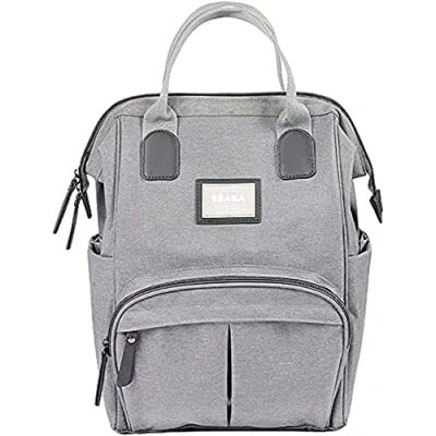 Image of Beaba Baby Changing Backpack Large Storage Volume Mat Included Multiple Pockets Opening Isothermal Multifunction Travel Bag Wellington Grey