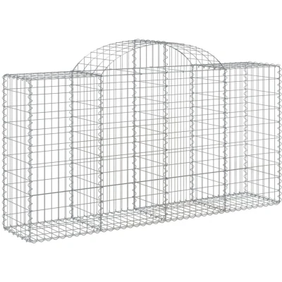 Image of vidaXL Arched Gabion Baskets 50 pcs 200x50x100/120 cm Galvanised Iron