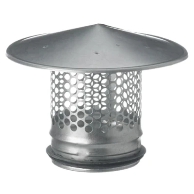 Image of Ø 100mm / 4 inch Metal Chimney Cowl with Bird Guard Rain Snow Hat Exhaust Tube End Vent Cover/Cap