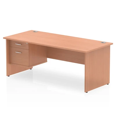Image of Impulse 1800 Rectangle Panel End Leg Desk Beech 1 x 2 MI001736