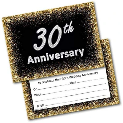 Image of doodlecards Pearl Wedding Anniversary Invitations 30th Pack of 20 Invites and Envelopes Envelopes. Printed in UK, Premium Quality &amp; 100% Recyclable.