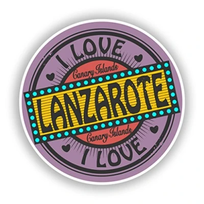 Image of 2 x 10cm/100mm Lanzarote Vinyl Stickers Travel Luggage #10560