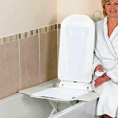 Image of Bath Lift Bathmaster Deltis Complete With White Covers UK, Lift, Chair, Makes Bathing Easier for Handicapped, Elderly, Disabled, Accessiblity Aid